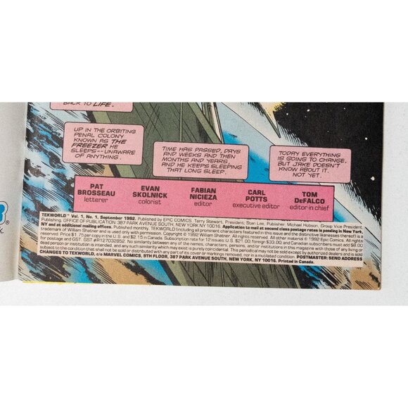 William Shatners Tek World #1 Comic Book Marvel 1992 1st Print - Picture 9 of 13